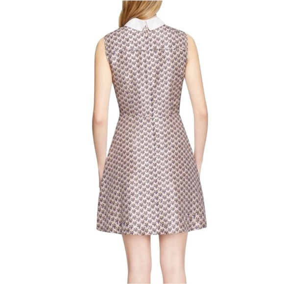 TORY BURCH 100% Silk Fran Mini Dress Removable Collar Sleeveless Cream Ivory 12 - Picture 8 of 9